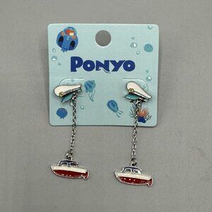 Studio Ghibli Ponyo Sosuke Hat & Boat Earrings NEW